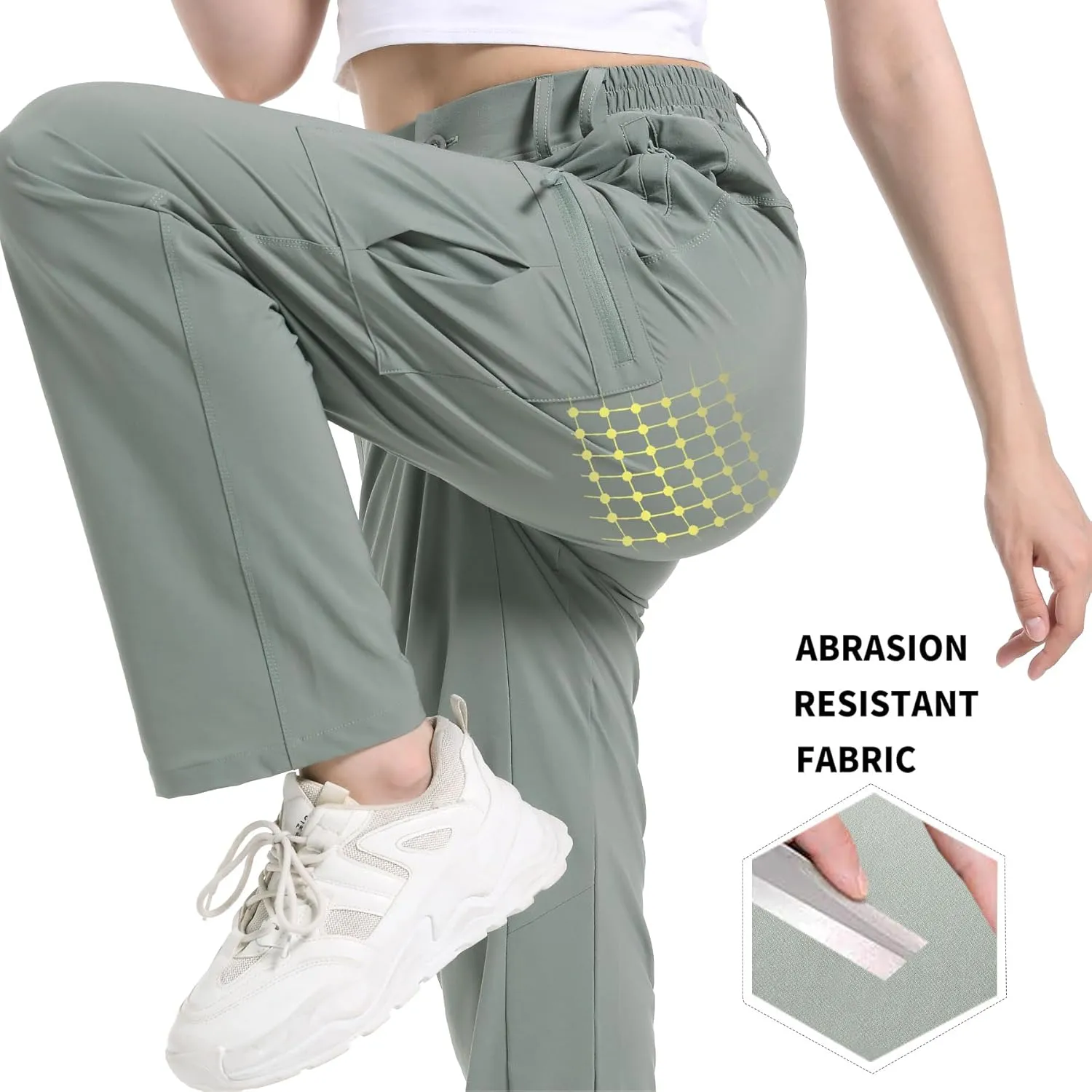 Women's Cargo Pants Hiking Pants Women Travel Pants Women Waterproof 4 Pockets Stretchy Quick Dry Lightweight