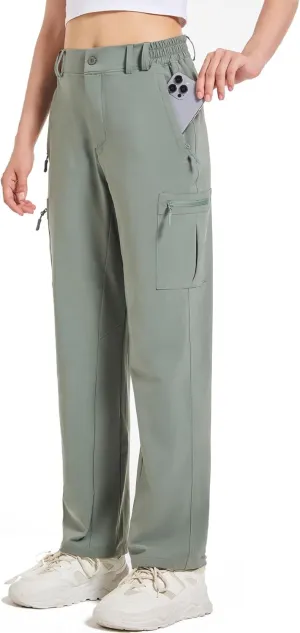 Women's Cargo Pants Hiking Pants Women Travel Pants Women Waterproof 4 Pockets Stretchy Quick Dry Lightweight