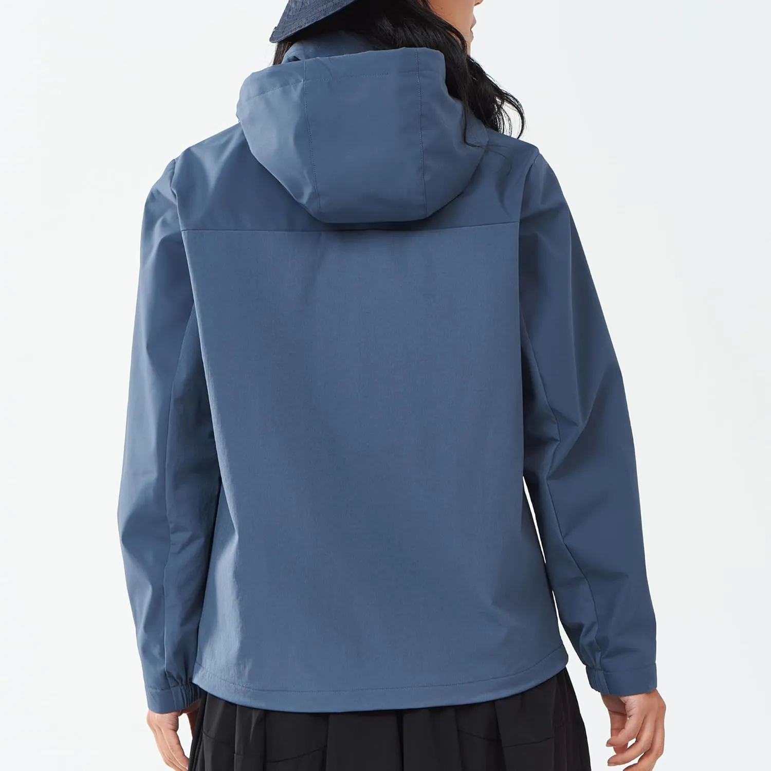 Women's Hooded Jacket Waterproof Breathable Spring Windproof Warm Jacket Lightweight Women