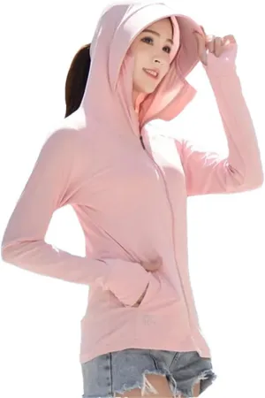 Women's Ice Silk Sunscreen Clothing Thin Section UV-Resistant Breathable Sunscreen Clothing Long-Sleeved Short Jacket