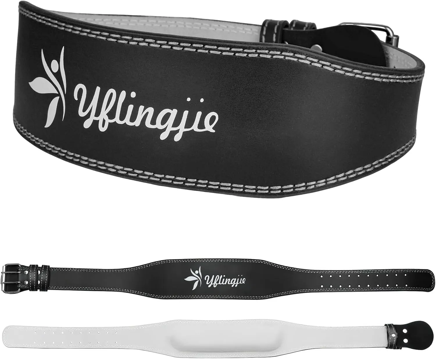 Women's Leather Lumbar Gym Belt for Heavy Lifting - 6.8mm Thick Weight Lifting Belt with Back Brace Support（Women & Men）, Squat Belt for Squats, Deadlifts & Strength Training (S) (black, S（28-33inches))