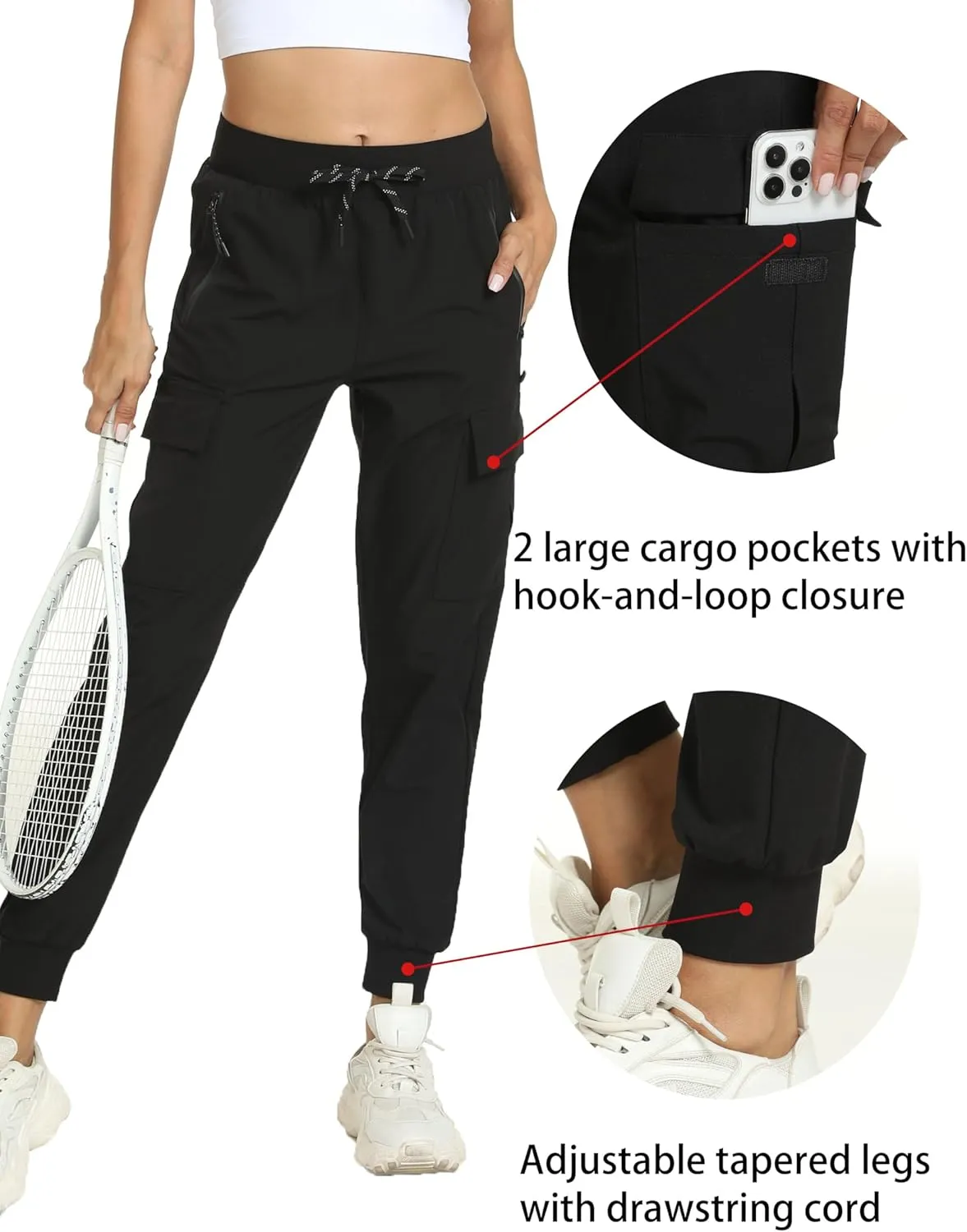Women's Lightweight Joggers Quick Dry Hiking Running Pants for Athletic Casual Workout Outdoor