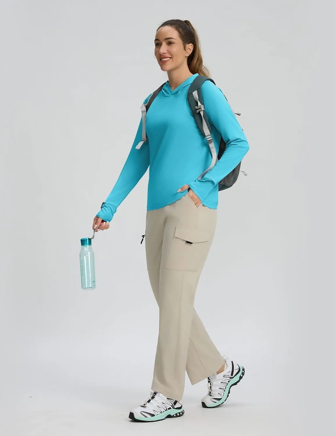 Women's UPF 50  Sun Shirt SPF Long Sleeve Lightweight Hoodie UV Protection Clothing Hiking Fishing Outdoor