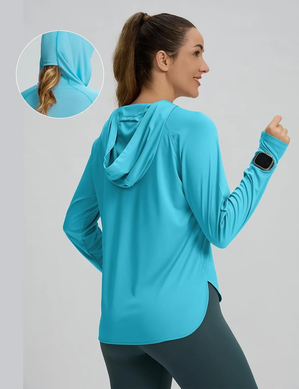 Women's UPF 50  Sun Shirt SPF Long Sleeve Lightweight Hoodie UV Protection Clothing Hiking Fishing Outdoor
