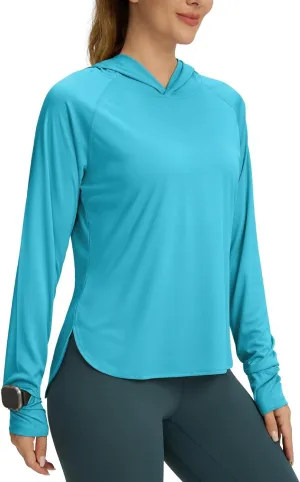 Women's UPF 50  Sun Shirt SPF Long Sleeve Lightweight Hoodie UV Protection Clothing Hiking Fishing Outdoor