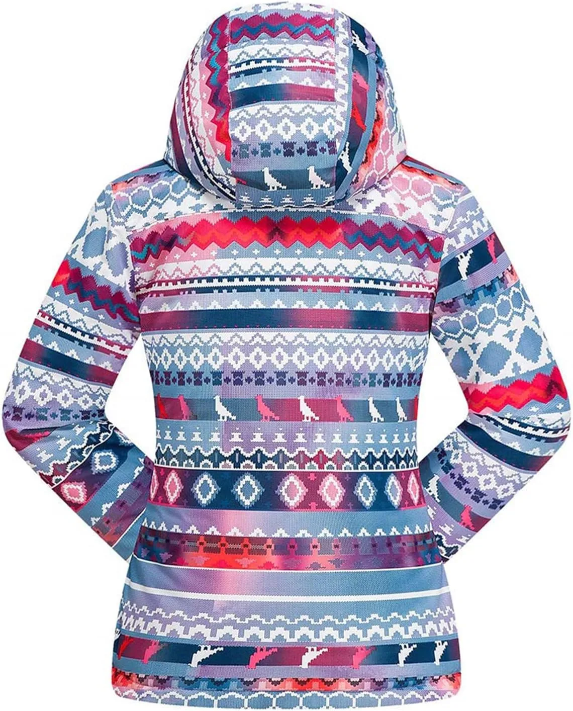 WOWULOVELY Girls Thicken Warm Snowsuit Hooded Ski Jacket Pants 2 Pcs Set Skiing Jacket with Pants