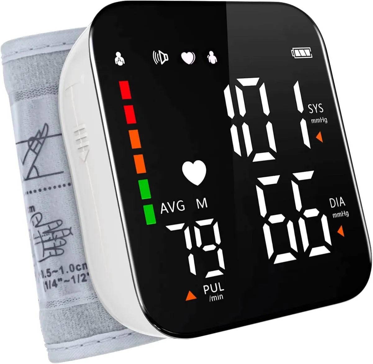 Wrist Blood Pressure Monitor Automatic Talking Wrist Blood Pressure Cuff Digital Full Screen LED Display Bp Machine Adjustable Bp Cuff Voice Broadcast Health Care for Home Use