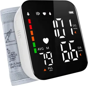 Wrist Blood Pressure Monitor Automatic Talking Wrist Blood Pressure Cuff Digital Full Screen LED Display Bp Machine Adjustable Bp Cuff Voice Broadcast Health Care for Home Use