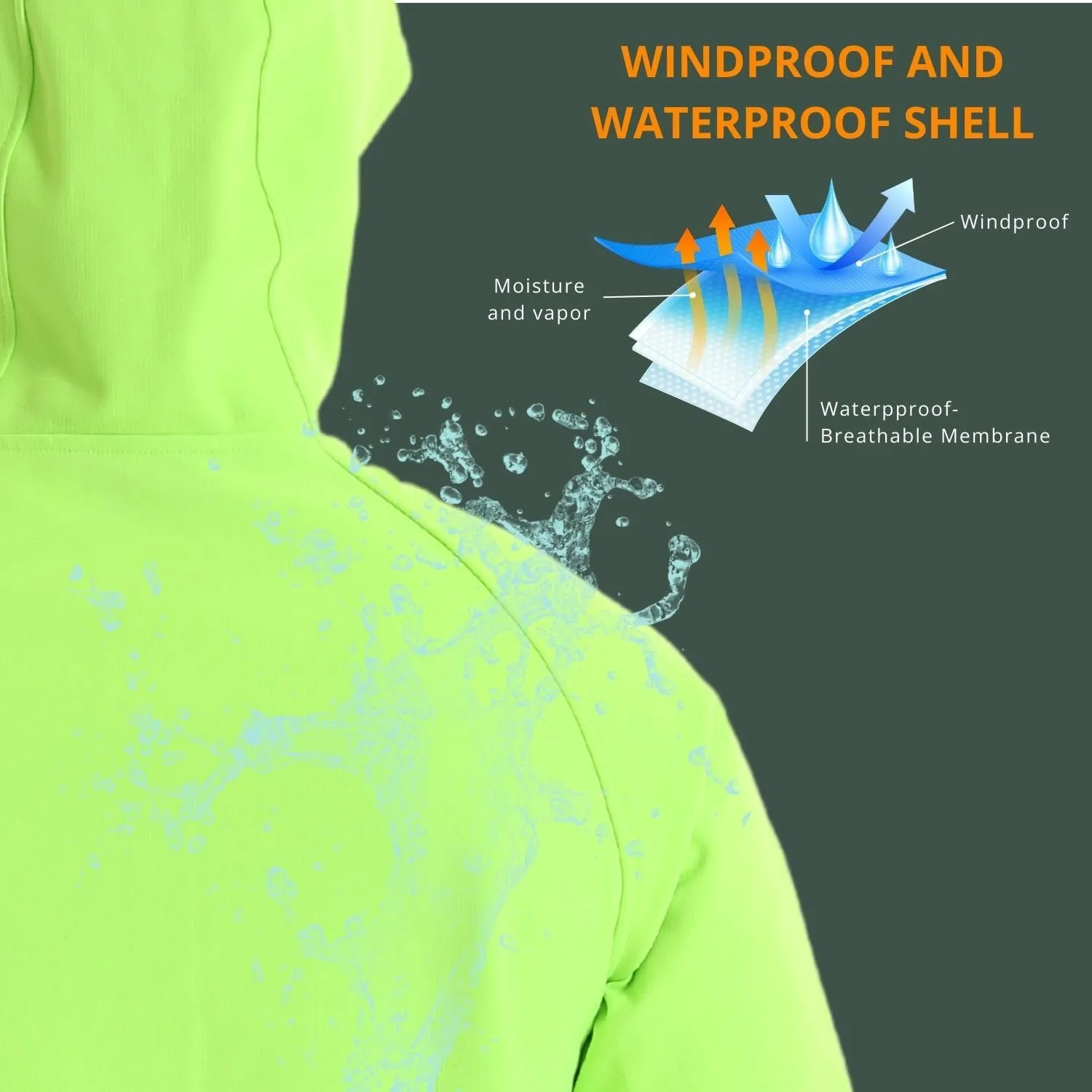 Wulibike Rain Jackets Women Waterproof Softshell Cycling Fleece Windbreaker Cold Weather Running Jacket Hooded Hiking Coat