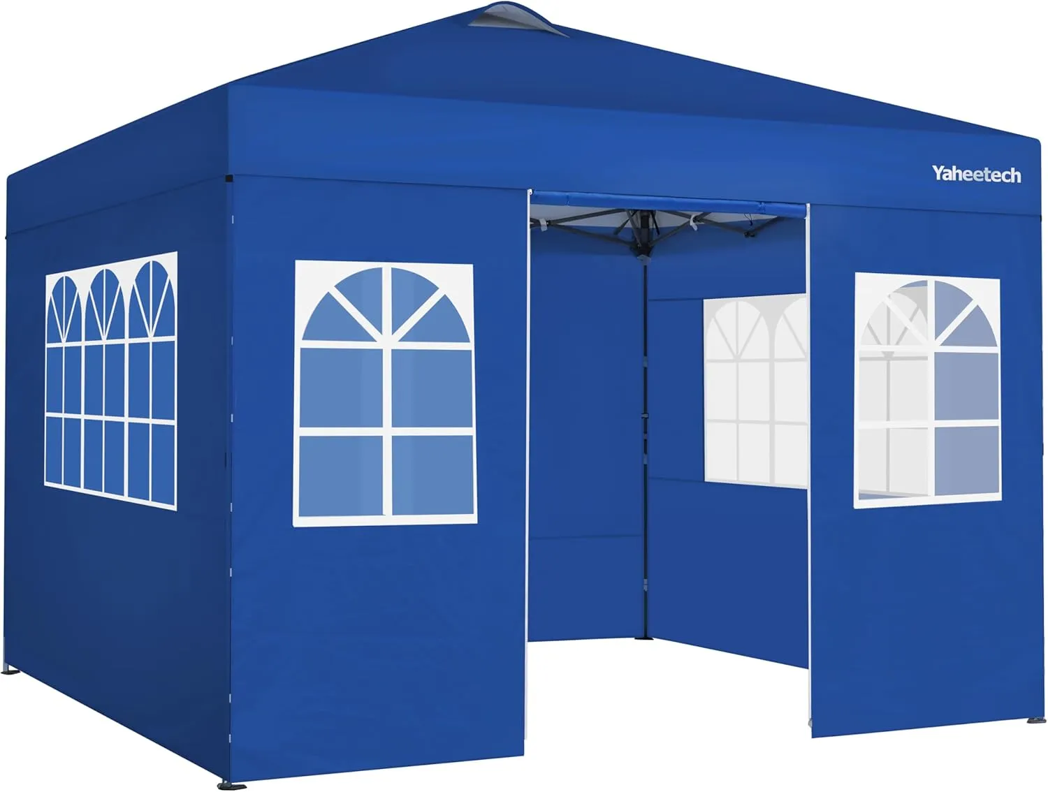 Yaheetech 10x10 FT Pop Up Canopy Tent with 4 Side Walls & One-Push Setup & Roller Bag, Outdoor Heavy-Duty Instant Event Tent for Garden/Wedding/Party, Blue