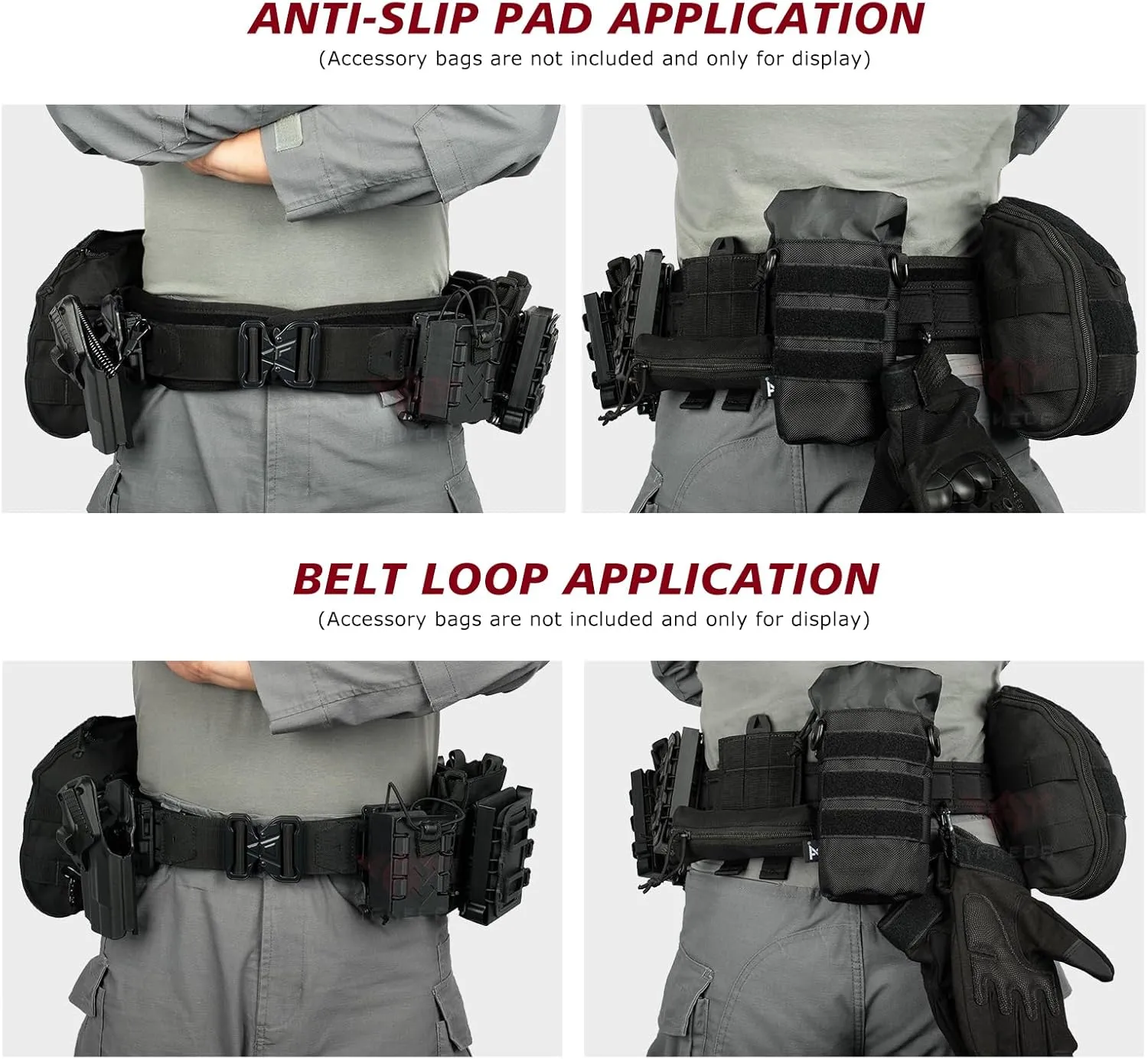 YAKEDA Tactical Airsoft Battle Belt for Men, 1.75" & 1.5" Rigger Heavy Duty Belt 3pcs,ideal for hunting, hiking