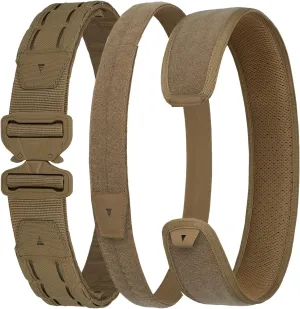 YAKEDA Tactical Airsoft Battle Belt for Men, 1.75" & 1.5" Rigger Heavy Duty Belt 3pcs,ideal for hunting, hiking