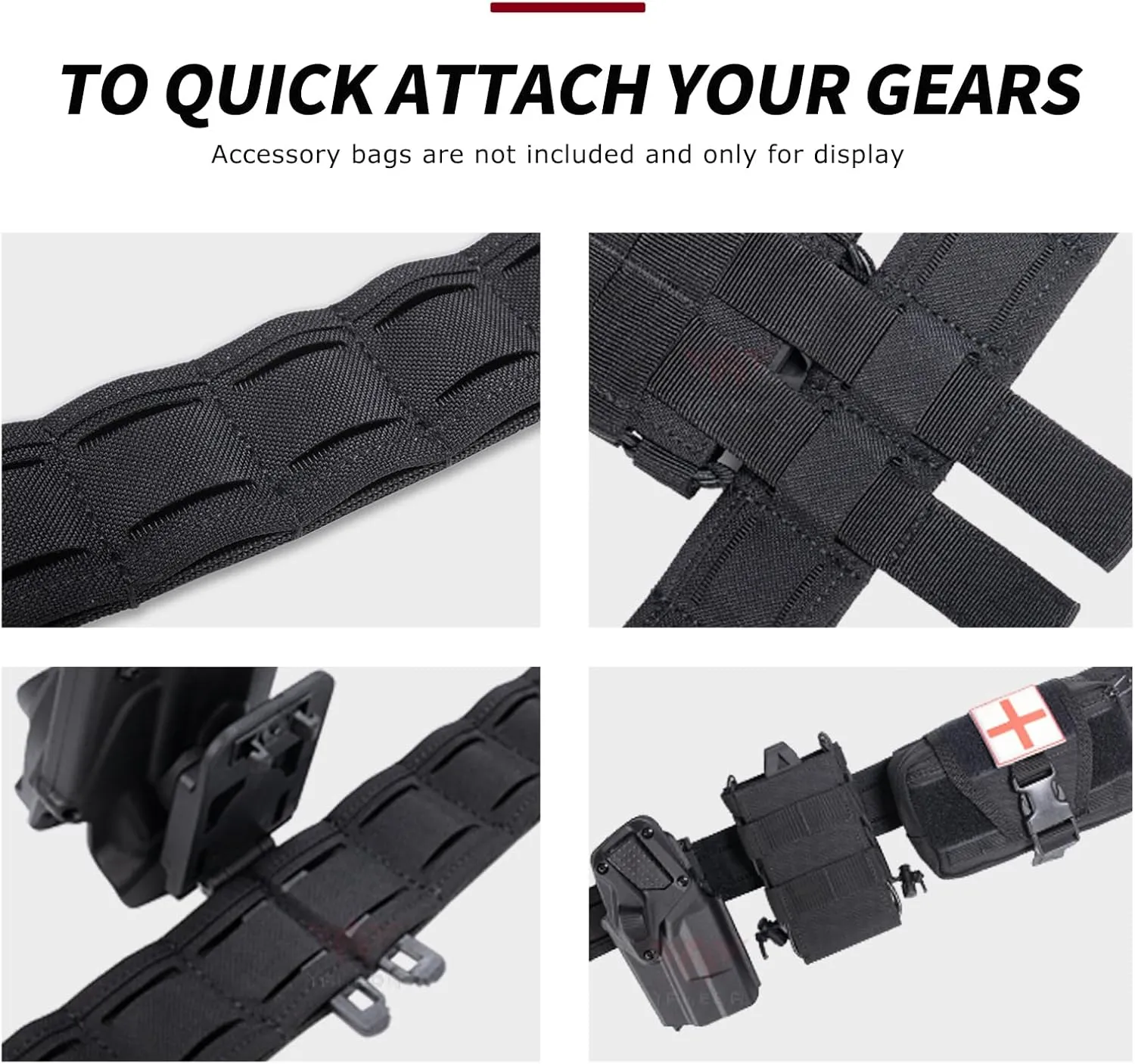 YAKEDA Tactical Airsoft Battle Belt for Men, 1.75" & 1.5" Rigger Heavy Duty Belt 3pcs,ideal for hunting, hiking