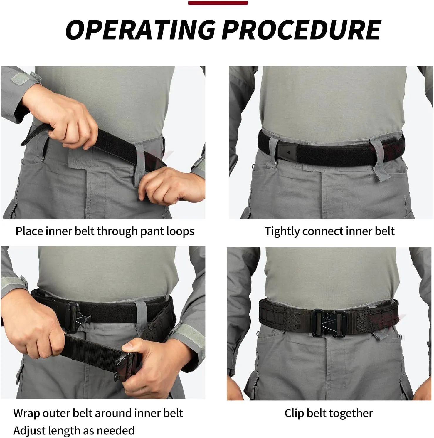 YAKEDA Tactical Airsoft Battle Belt for Men, 1.75" & 1.5" Rigger Heavy Duty Belt 3pcs,ideal for hunting, hiking