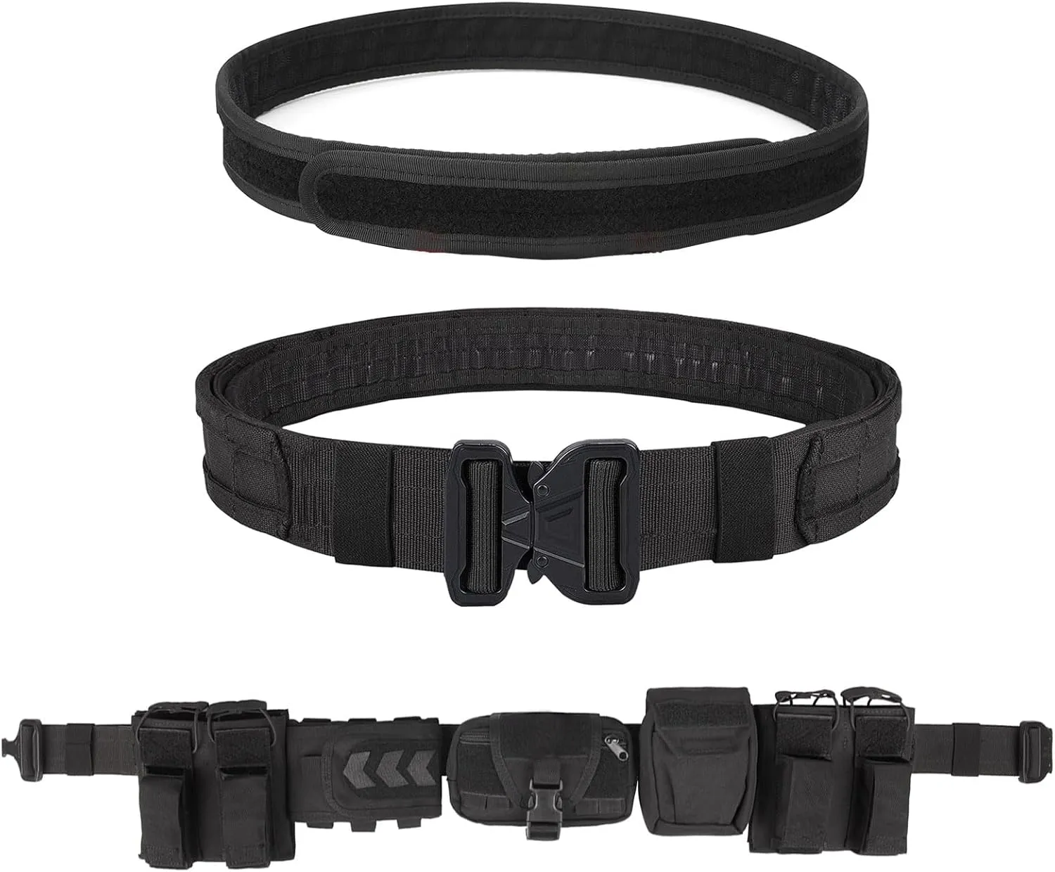 YAKEDA Tactical Battle Belt Duty Belts Law Enforcement Police Utility Belt With Pouches 7 in 1