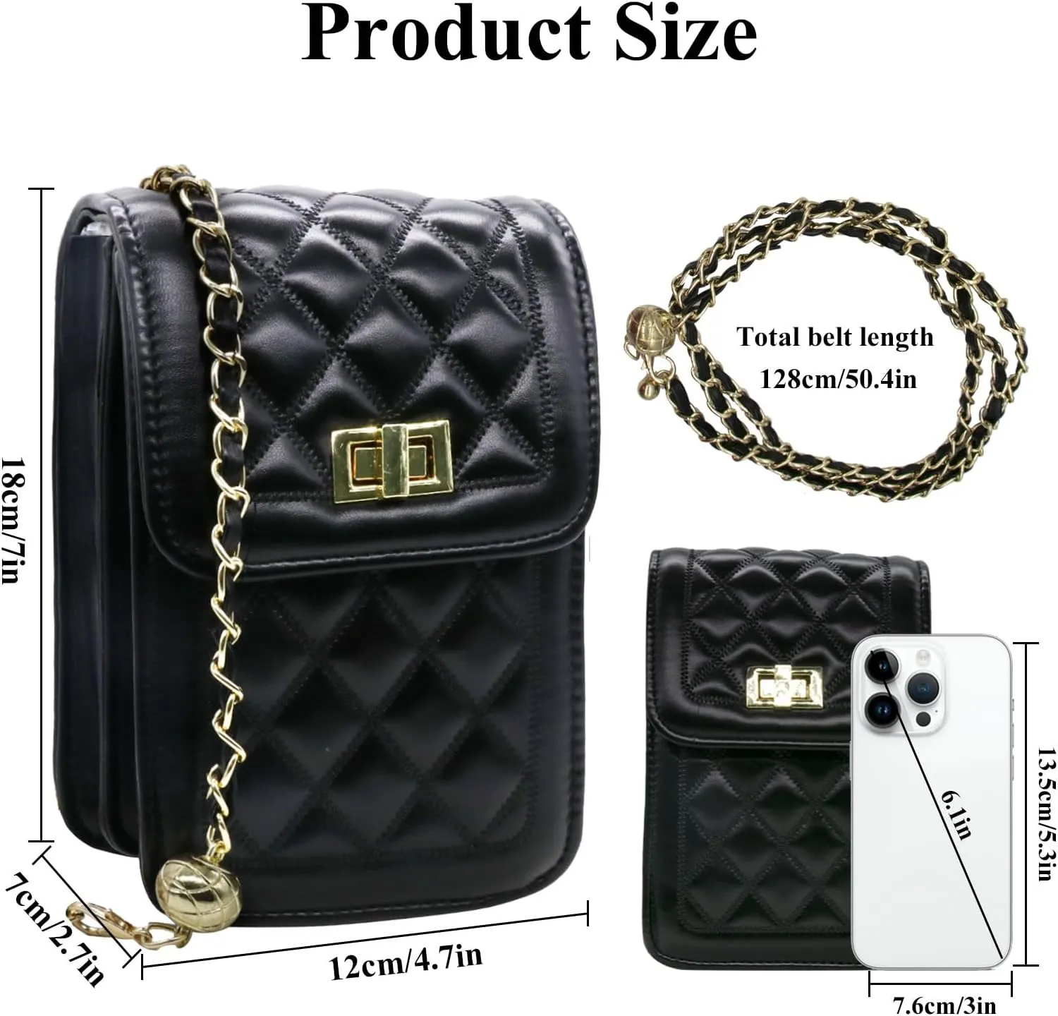 YAMEIZE Small Crossbody Cell Phone Purse - Women Shoulder Bags PU Leather Mini Wallet Bag with Adjustable Shoulder Strap