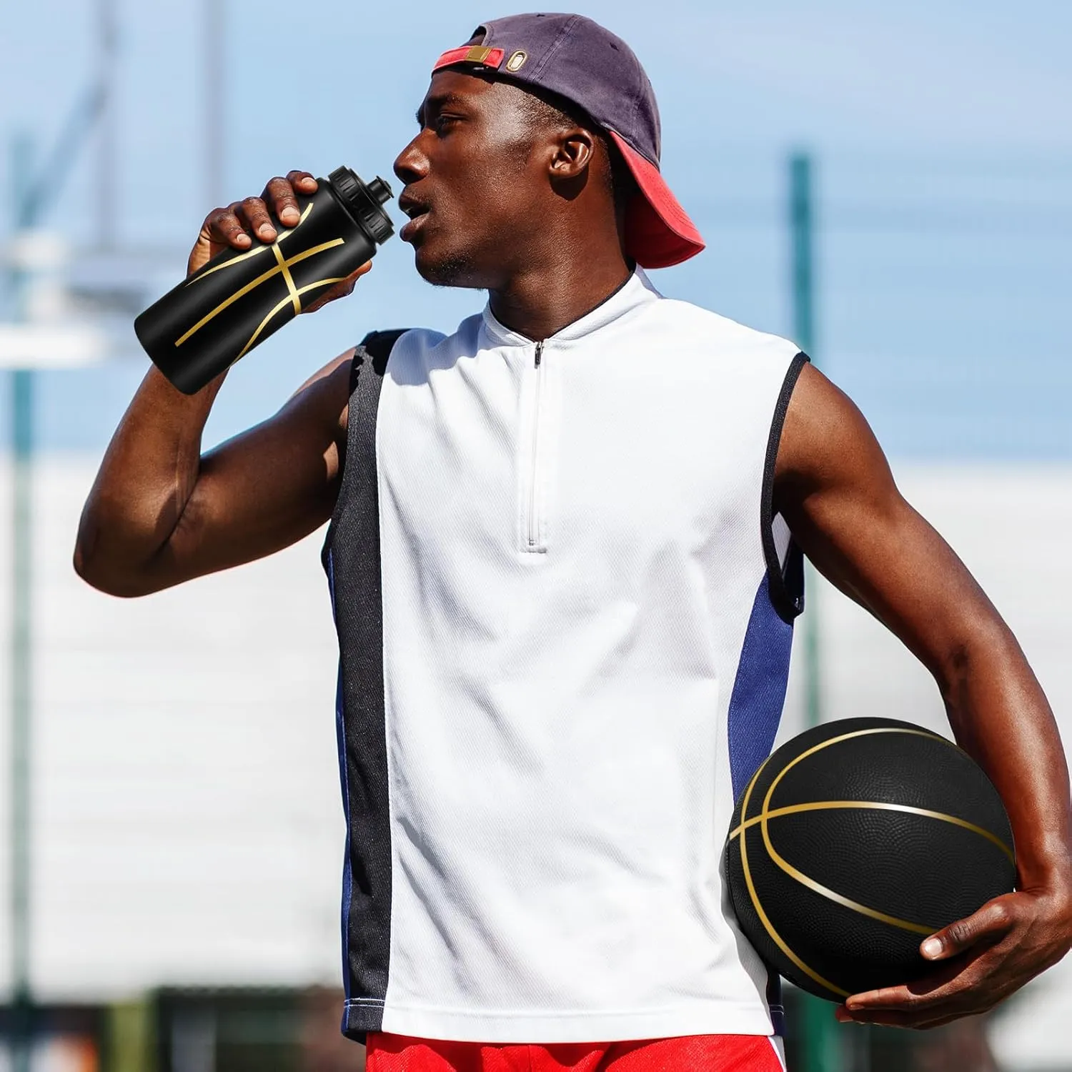 Yaomiao Basketball Water Bottle 20 oz Reusable BPA Free Squeeze Water Bottles Basketball Stuff for Team Sports Party Favors Gifts
