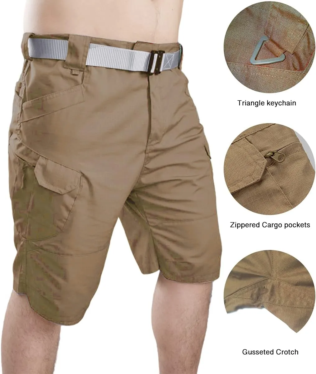 YAXHWIV Mens Tactical Shorts 11" Waterproof Hiking Fishing Breathable Quick Dry Cargo Short Shorts Regular(NO Belt)