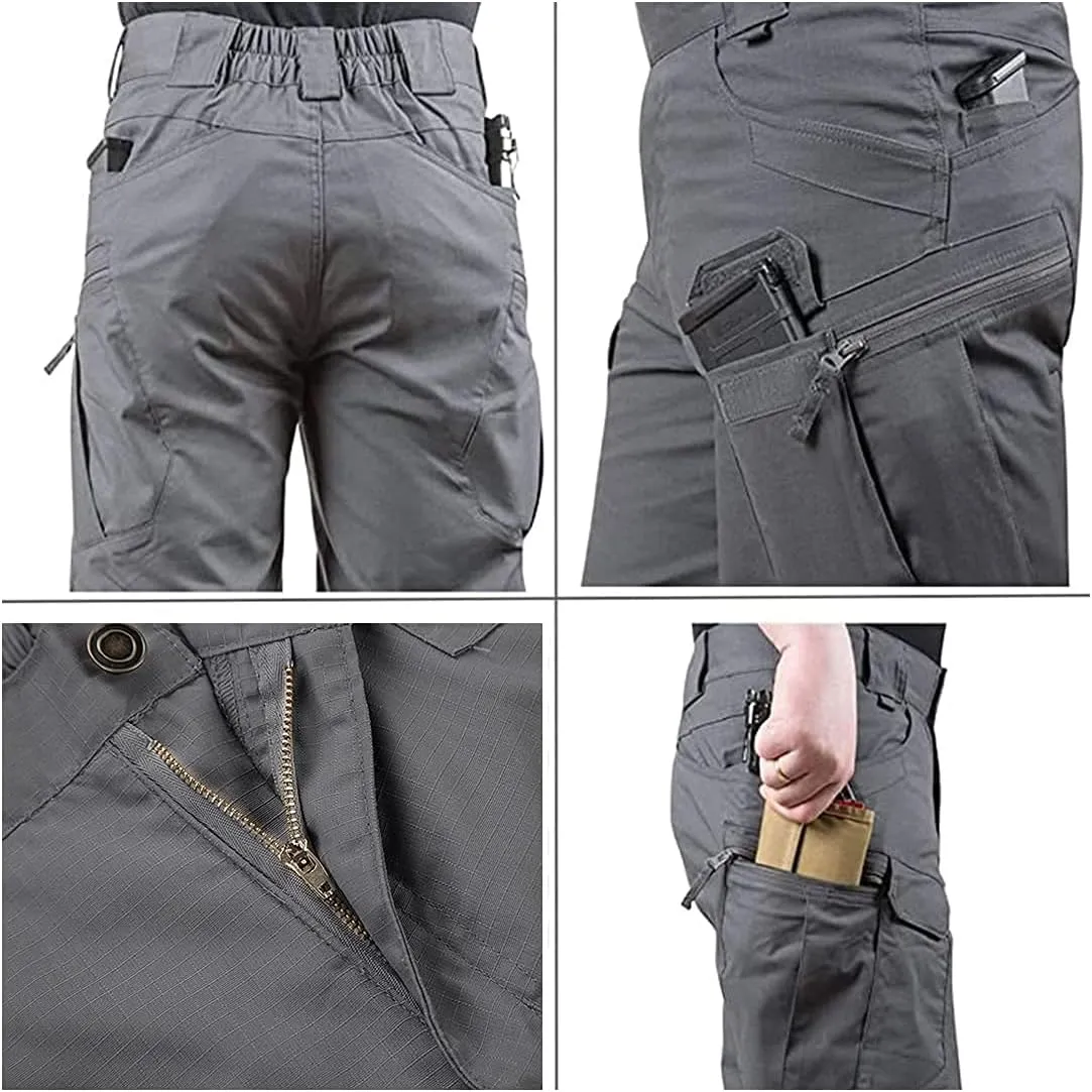 YAXHWIV Mens Tactical Shorts 11" Waterproof Hiking Fishing Breathable Quick Dry Cargo Short Shorts Regular(NO Belt)