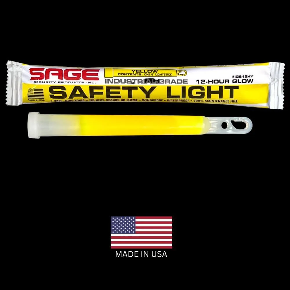 Yellow 6" Emergency Safety Glow Sticks -10 Pack