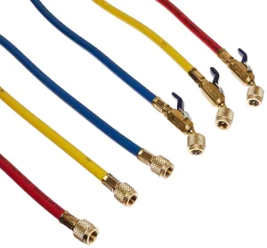 Yellow Jacket 29985 Plus II 1/4" Hose with Compact Ball Valve, 60" (Pack of 3)