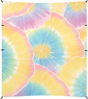 Yellow Tie-dye Background Rainbow Colors Beach Canopy UPF50 Lightweight Large Sun Shade with Carrying Bag for Camping, Fishing, Backyard Fun
