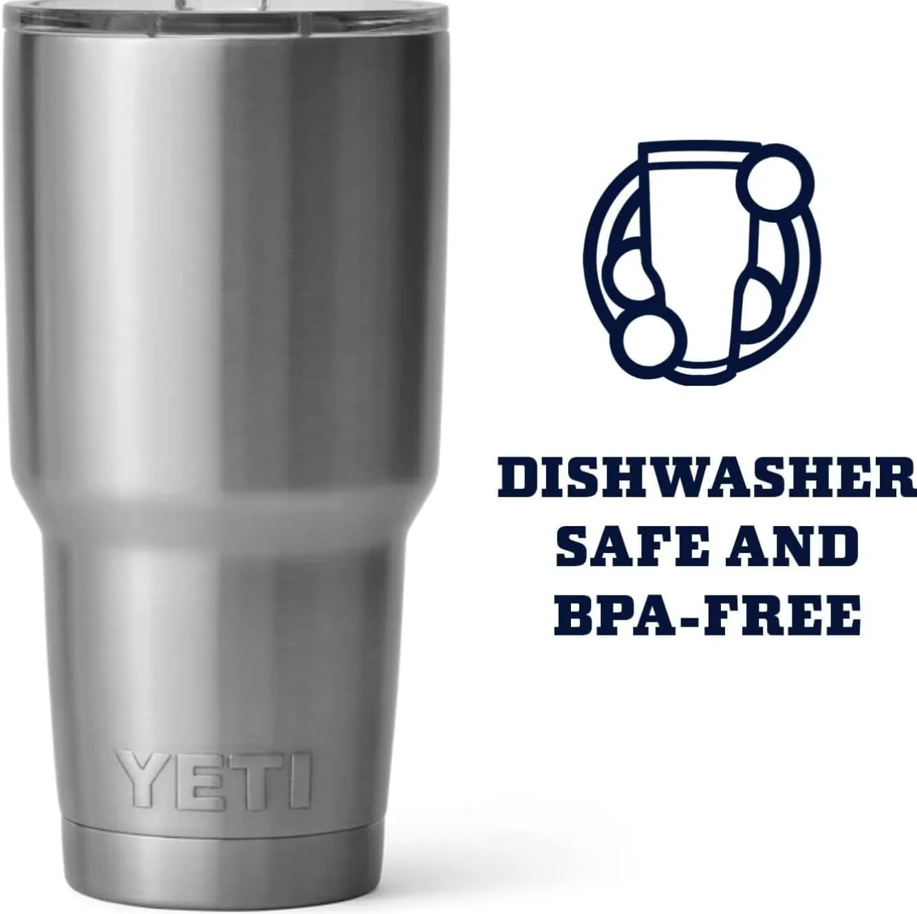 YETI Rambler 30 oz Stainless Steel Vacuum Insulated Tumbler w/MagSlider Lid, Stainless