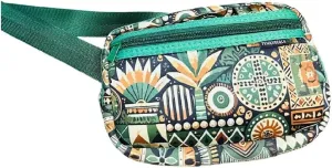 Yewande&Co Neoprene Fanny Pack – Lightweight Waterproof Waist Bag with Adjustable Strap, 3 Zippered Pockets, Crossbody Belt Bag for Travel, Running, Hiking – Bush