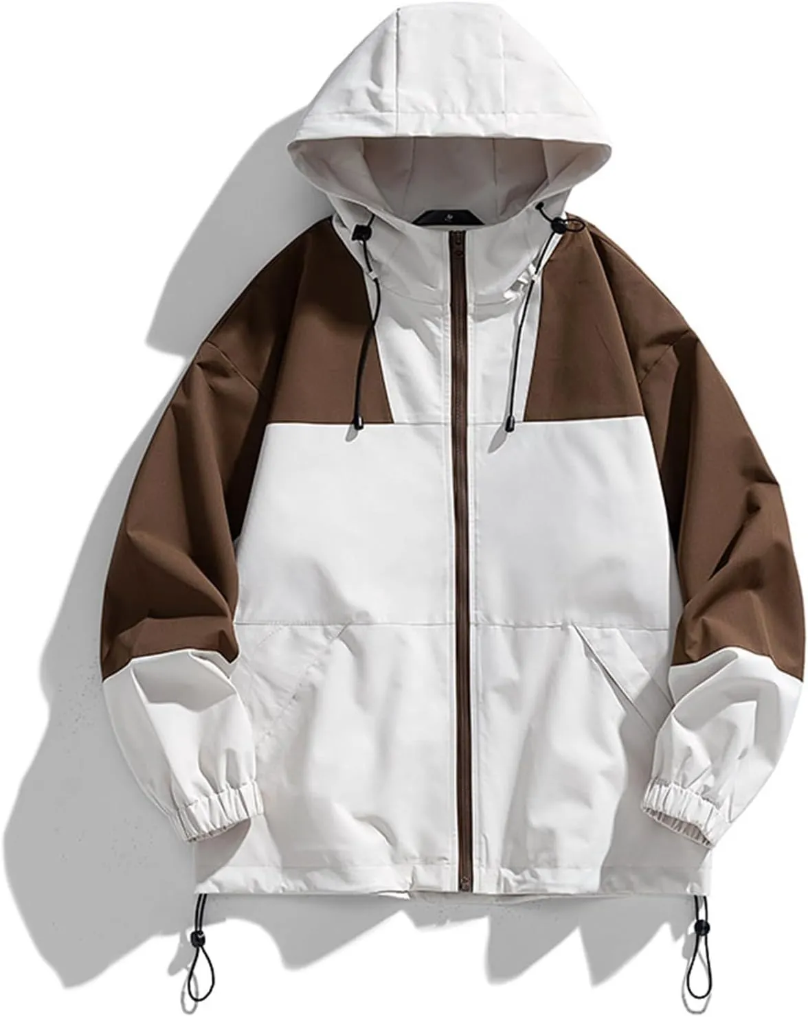 Ymosrh Men's Rain Jacket for Waterproof with Hood Raincoat Lightweight Windbreaker Outdoors Suits Jacket, M-4XL