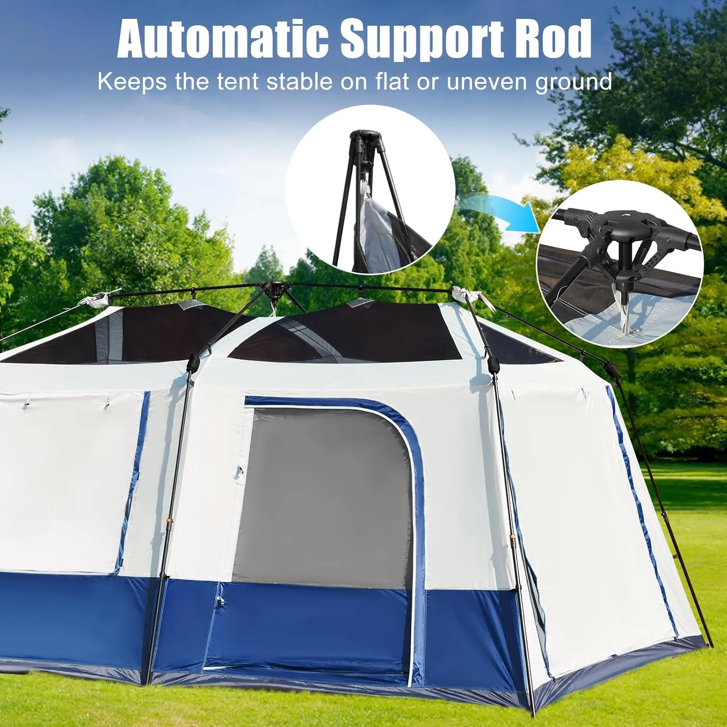 YOLENY Instant Cabin Tent 4/6/8/10 Person, Family Large Camping Tent, 60s Easy Setup with Rainfly & Waterproof Portable with Carry Bag for Family Activities, 4 Season