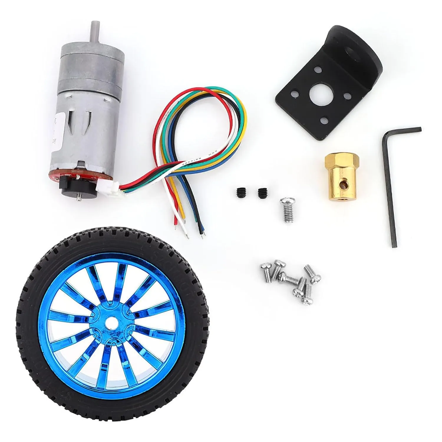 Yosoo Model Engine Kit, Mini Motor Dc 12V Encoder Gear Motor 65mm Wheel Kit Micro Speed Reduction Mini Small Dc for Smart Car Robot (Speed ​​200)