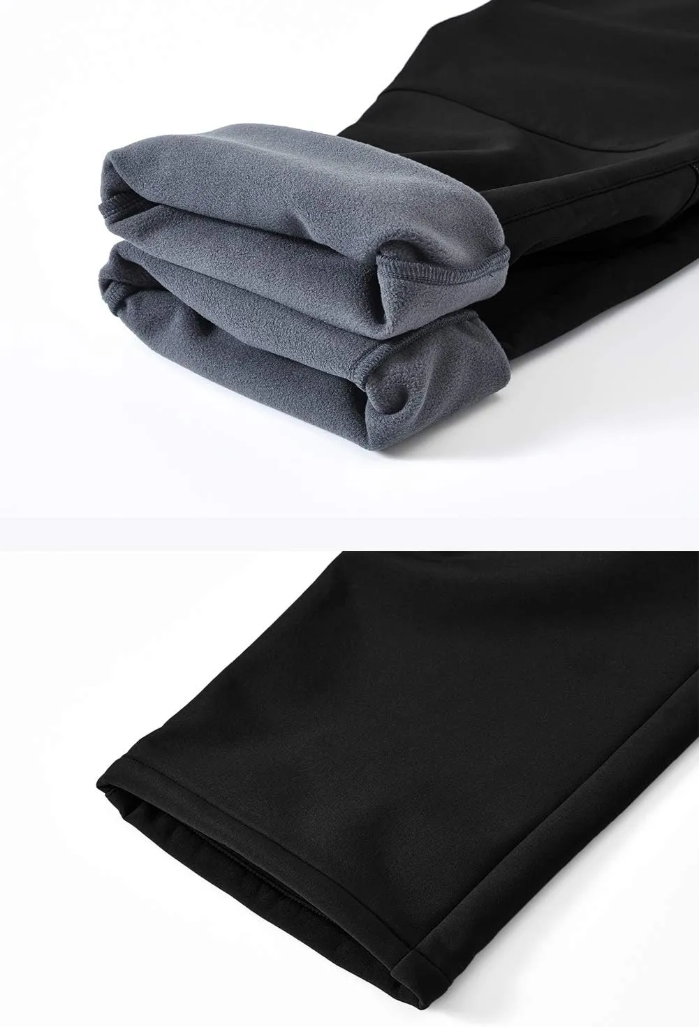 YSENTO Men's Fleece Lined Ski Snow Pants Winter Waterproof Softshell Insulated Hiking Cargo Pants