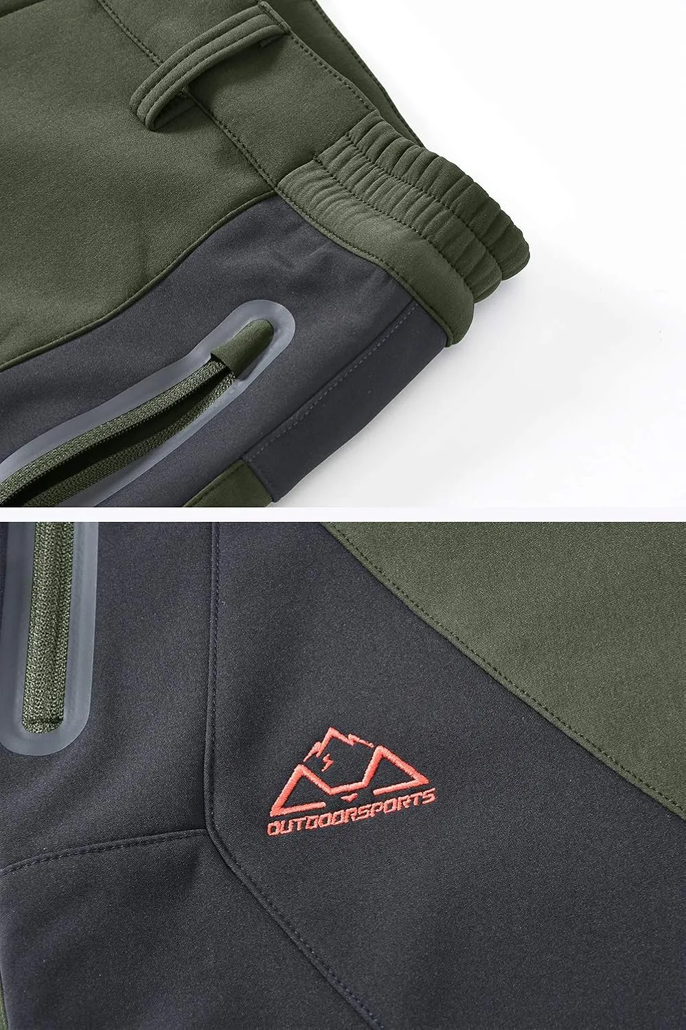 YSENTO Men's Fleece Lined Ski Snow Pants Winter Waterproof Softshell Insulated Hiking Cargo Pants