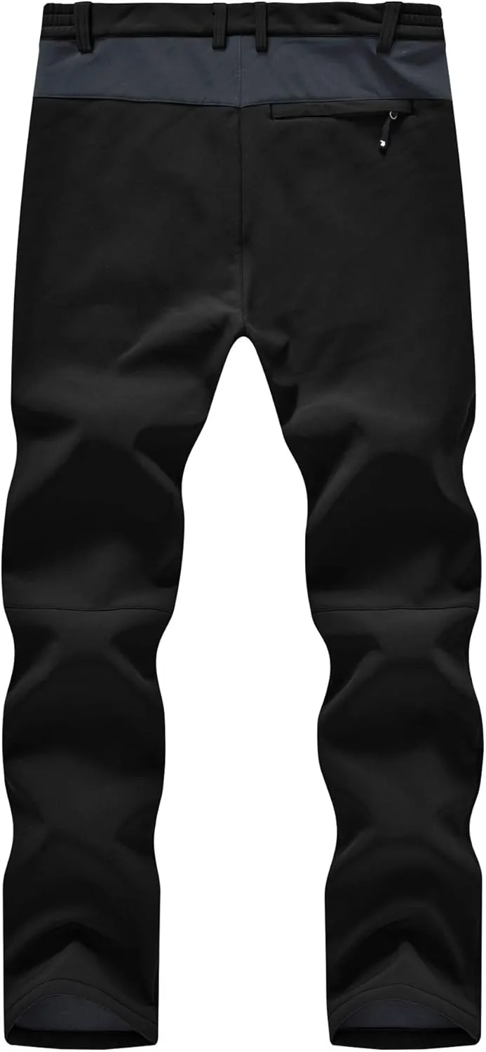 YSENTO Men's Fleece Lined Ski Snow Pants Winter Waterproof Softshell Insulated Hiking Cargo Pants