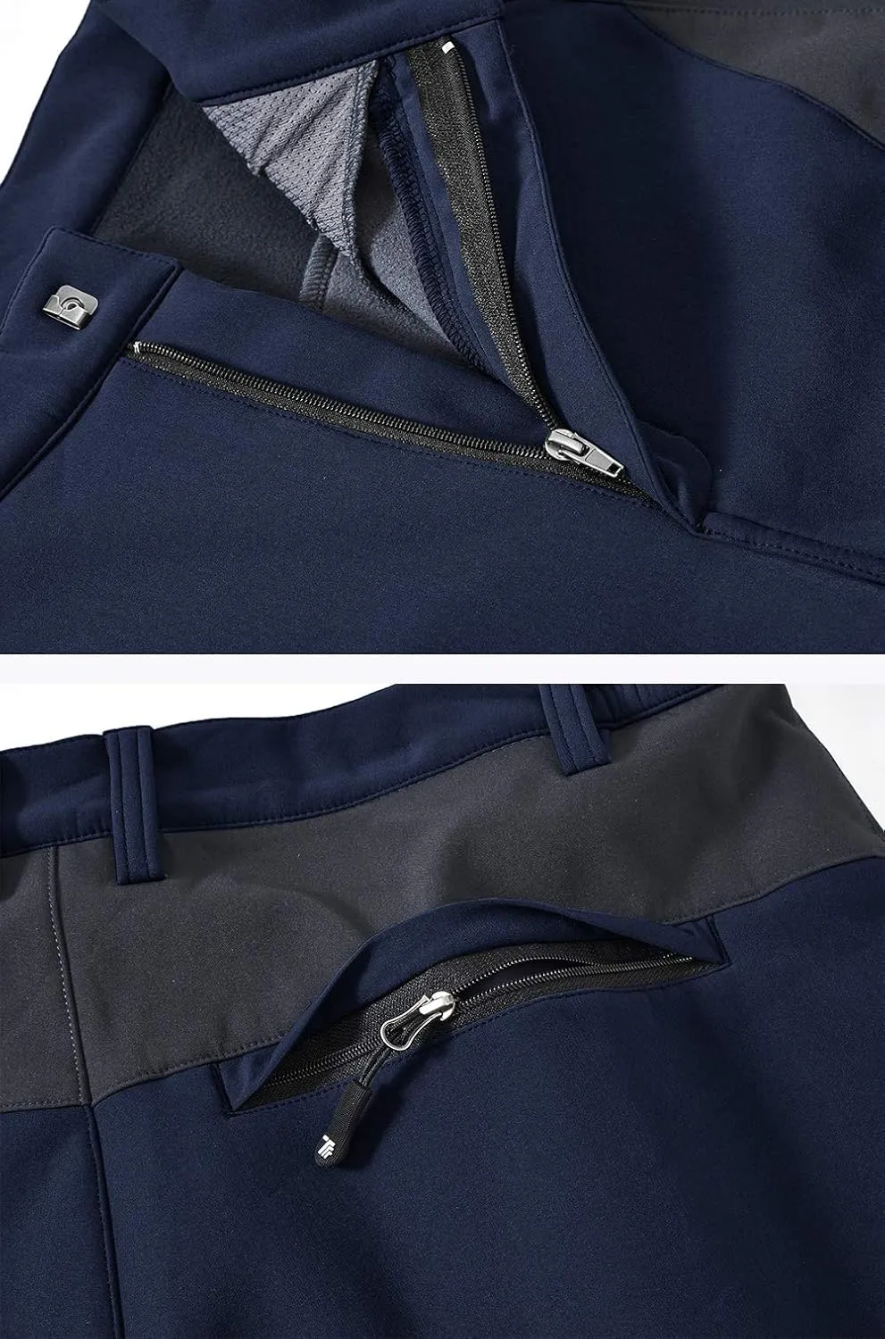 YSENTO Men's Fleece Lined Ski Snow Pants Winter Waterproof Softshell Insulated Hiking Cargo Pants