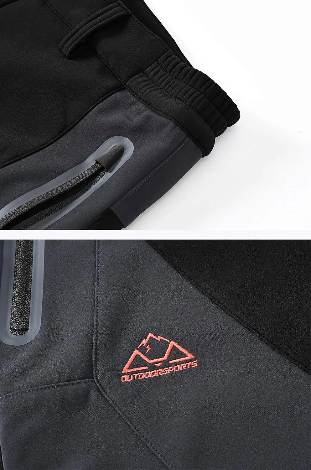 YSENTO Men's Fleece Lined Ski Snow Pants Winter Waterproof Softshell Insulated Hiking Cargo Pants
