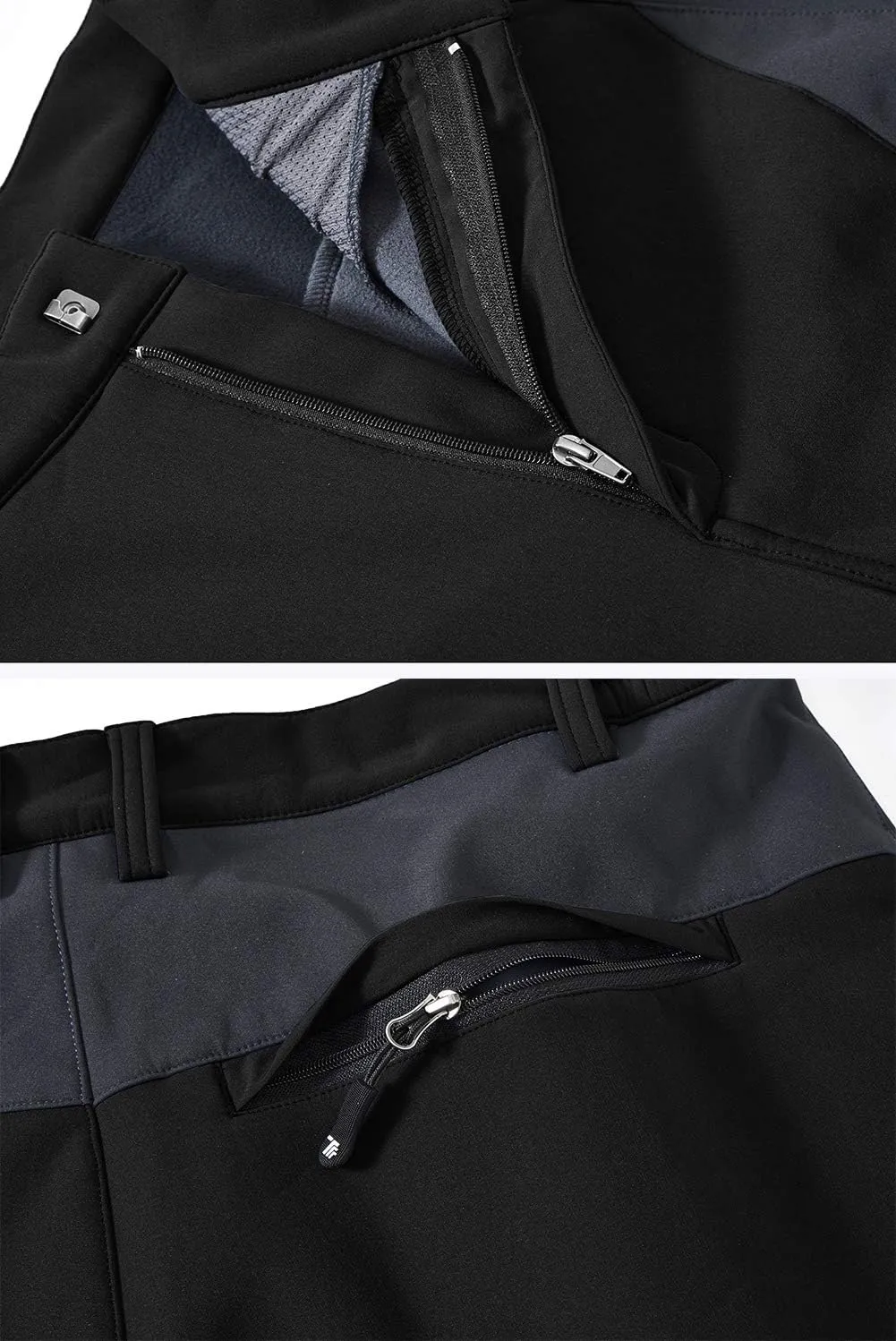 YSENTO Men's Fleece Lined Ski Snow Pants Winter Waterproof Softshell Insulated Hiking Cargo Pants