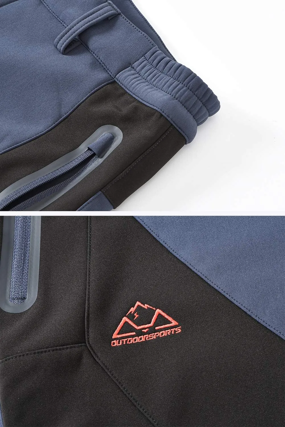 YSENTO Men's Fleece Lined Ski Snow Pants Winter Waterproof Softshell Insulated Hiking Cargo Pants