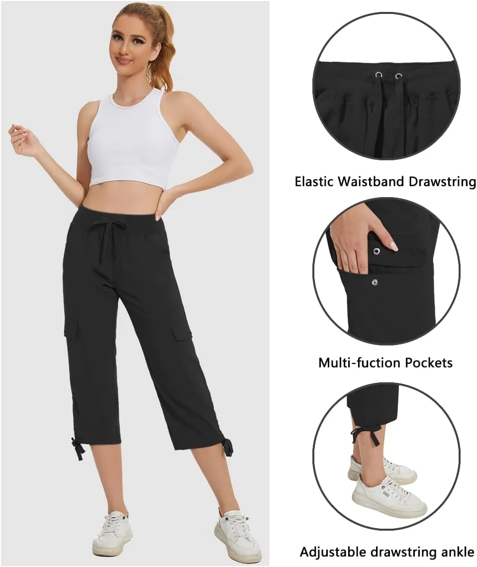 YuKaiChen Women's Capris Hiking Summer Pants Outdoor Athletic Casual with Pockets