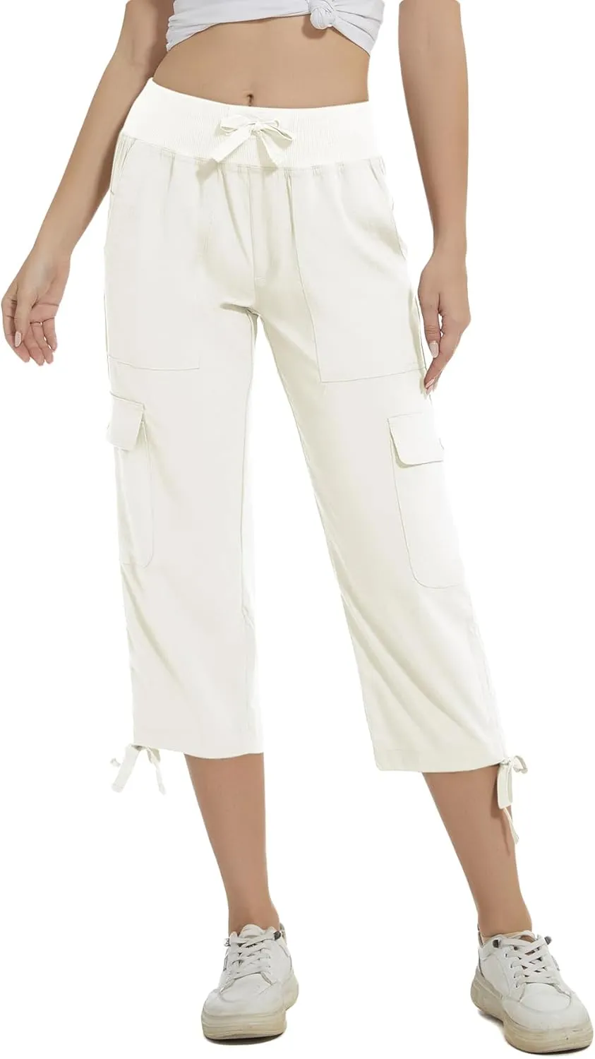 YuKaiChen Women's Capris Hiking Summer Pants Outdoor Athletic Casual with Pockets