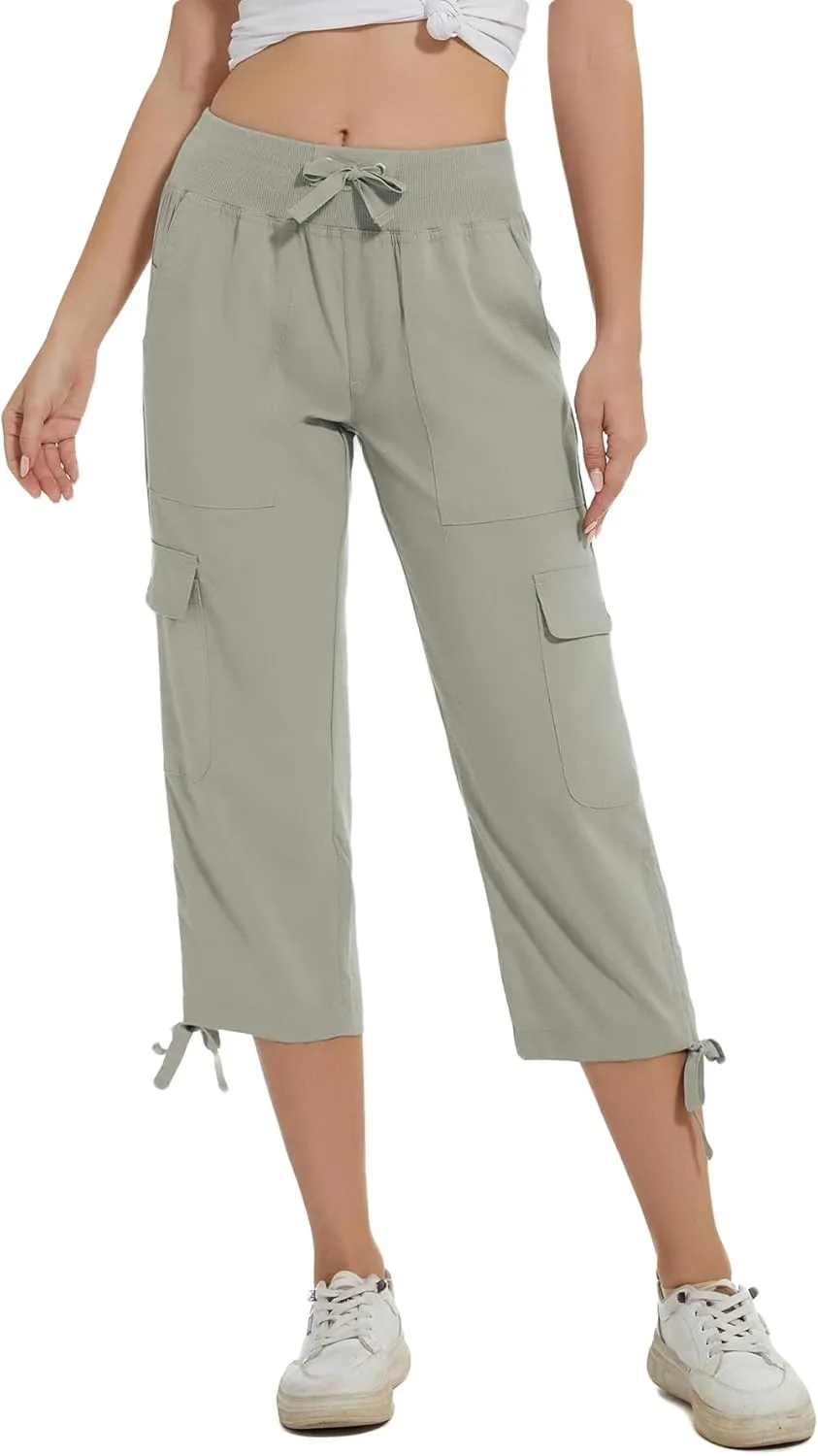 YuKaiChen Women's Capris Hiking Summer Pants Outdoor Athletic Casual with Pockets