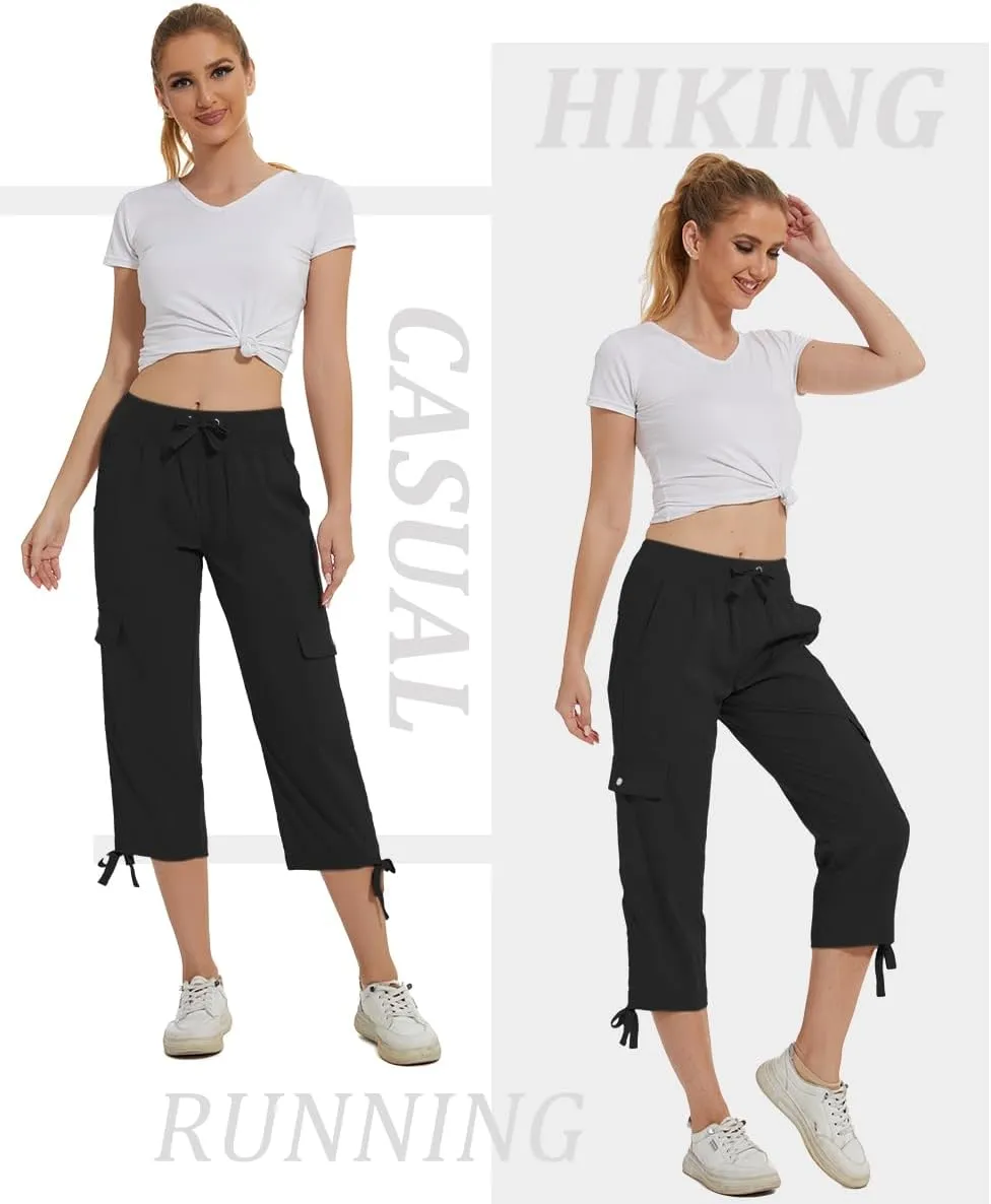 YuKaiChen Women's Capris Hiking Summer Pants Outdoor Athletic Casual with Pockets