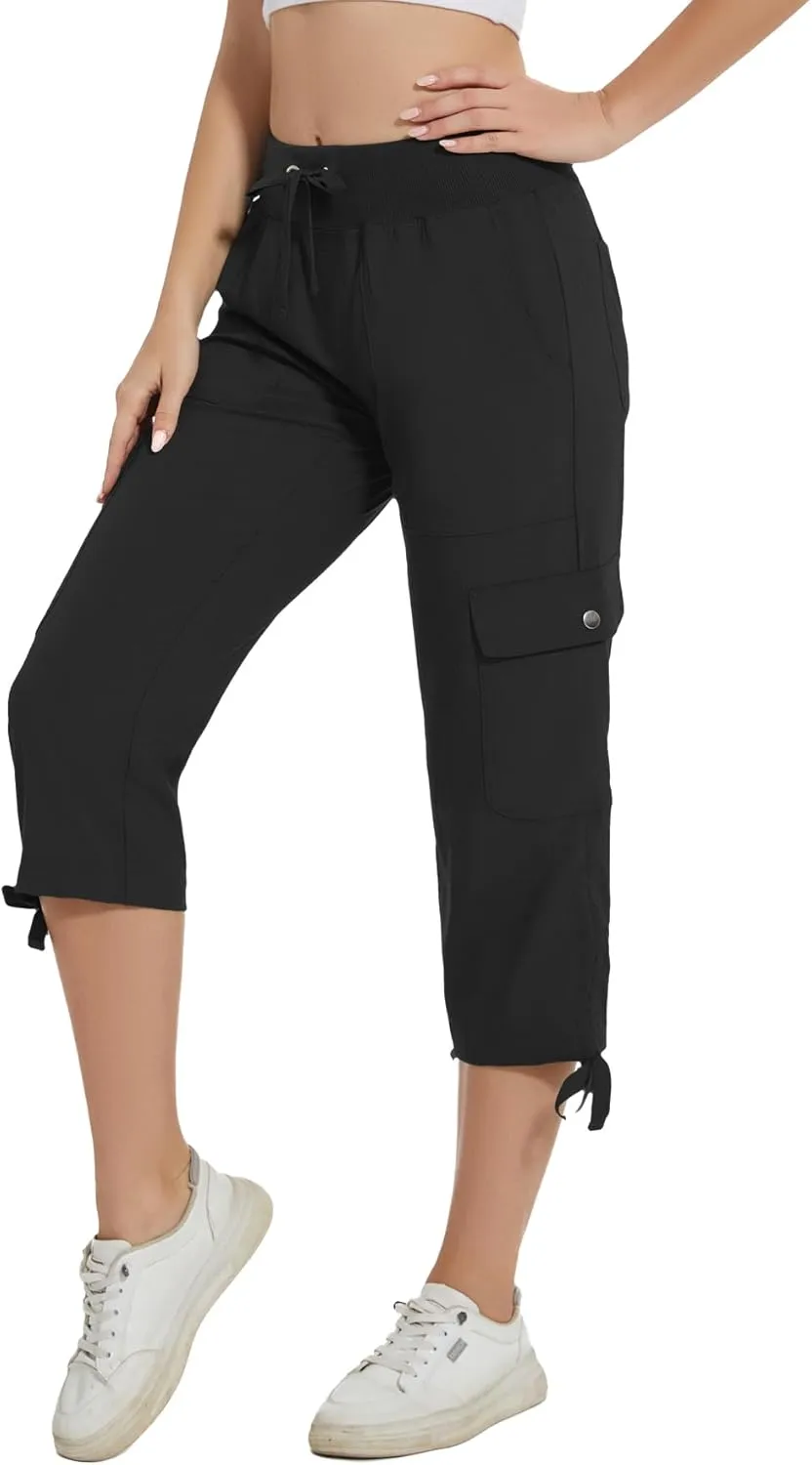 YuKaiChen Women's Capris Hiking Summer Pants Outdoor Athletic Casual with Pockets