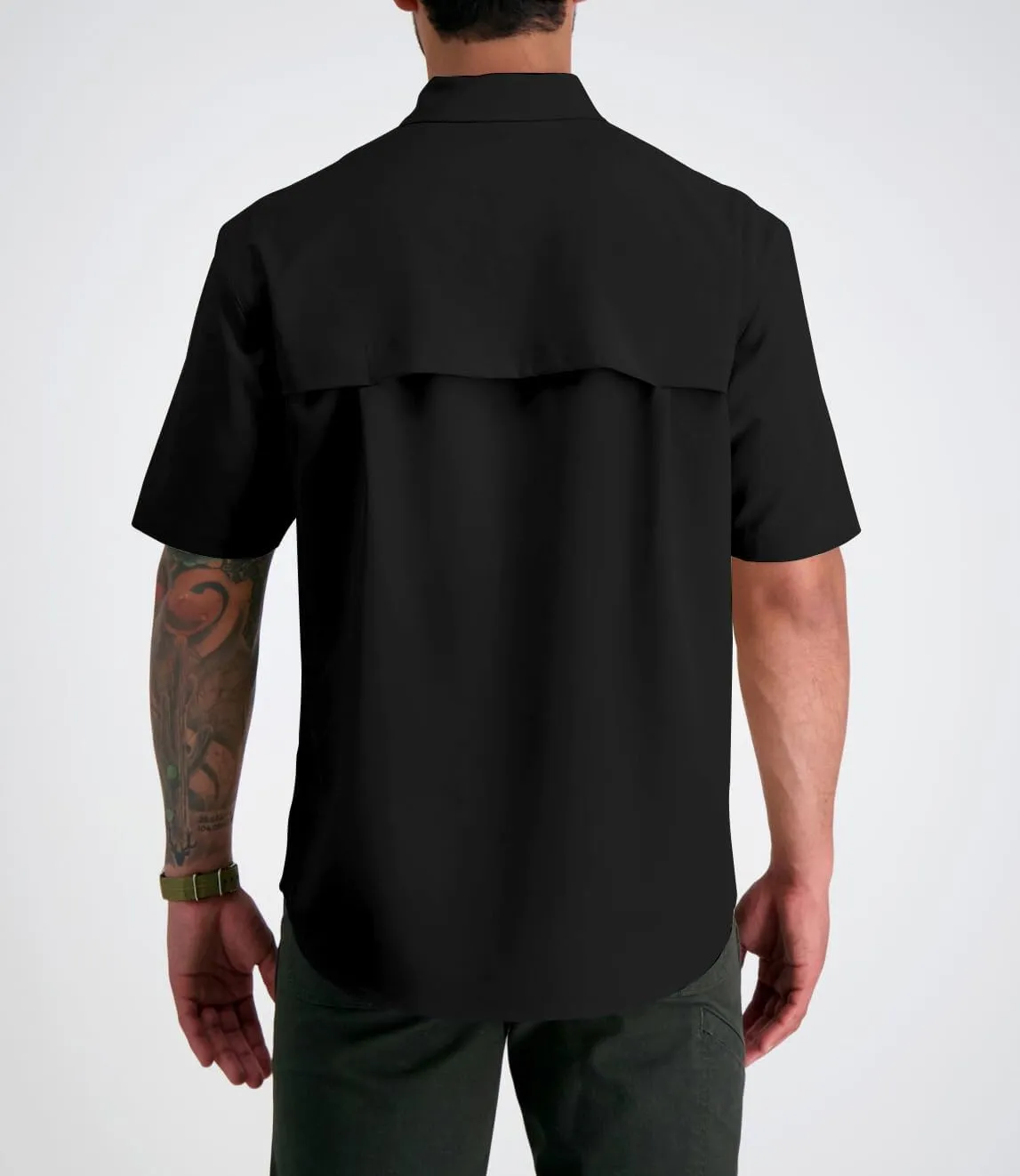 ZAFUL Men's Fishing Shirts Sun Protection Short Sleeve Travel Work Hiking Shirt Button Down Shirts with Zipper Pockets