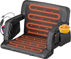 ZENY Heated Stadium Seat for Bleacher with Bakc Support, Bleacher Chairs with Back and Cushion, Armrests