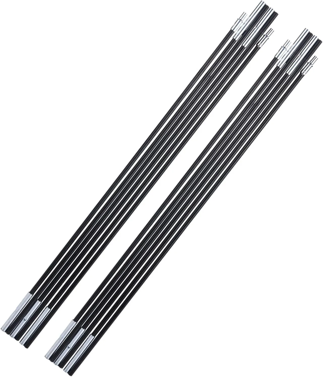 Zerodis Camping Tent Pole, Pack of 2 Black Fiberglass Camping Tent Pole Bars Outdoor Sunshelter Support Rods Awning Frames Kit Tent Replacement Pole for 1-2 Person Camping Tent