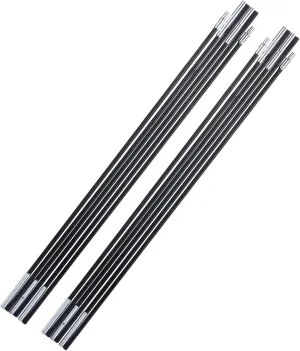 Zerodis Camping Tent Pole, Pack of 2 Black Fiberglass Camping Tent Pole Bars Outdoor Sunshelter Support Rods Awning Frames Kit Tent Replacement Pole for 1-2 Person Camping Tent