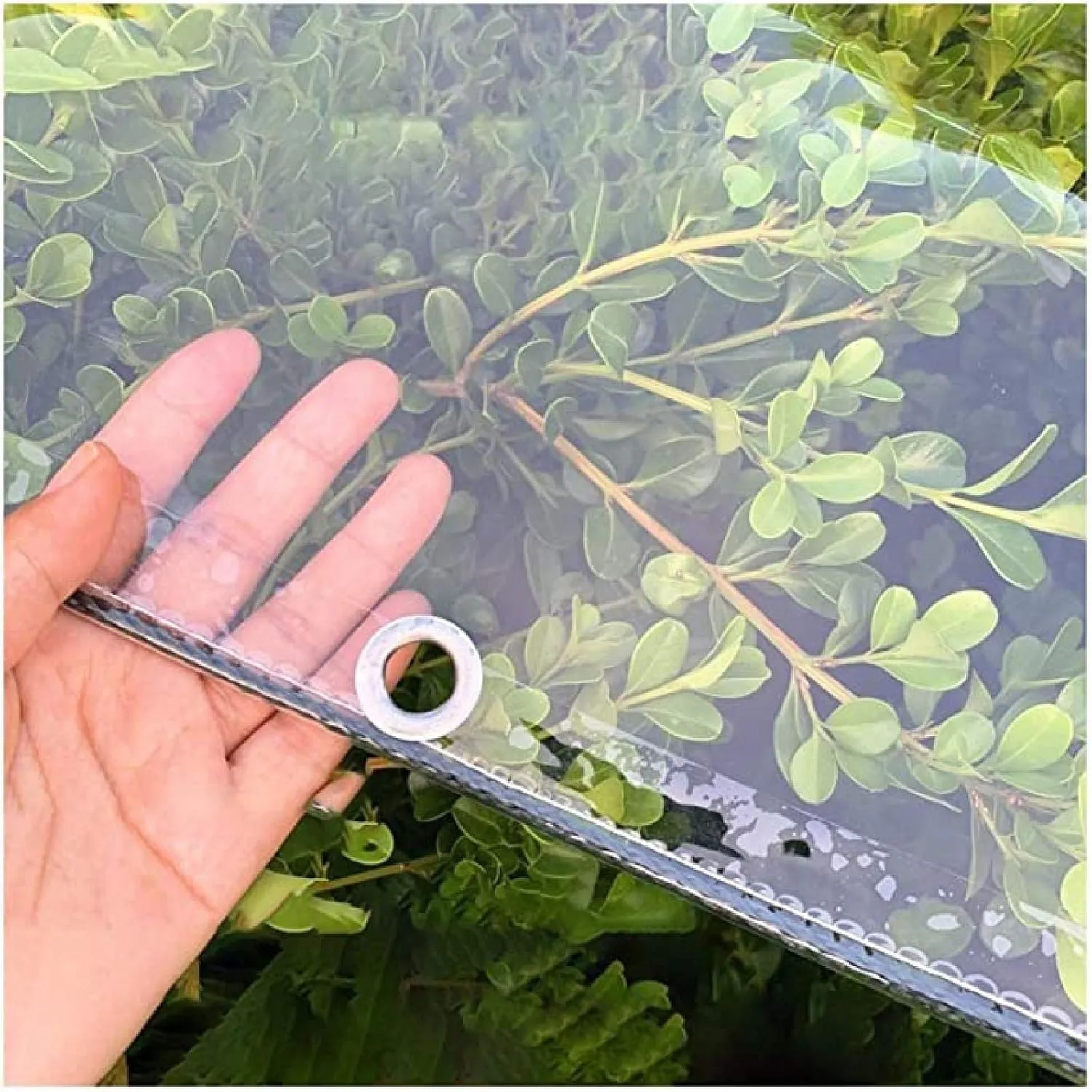 ZHANGQINGXIU PVC Heavy Duty Tarpaulin, Outside Waterproof Tarpaulin Curtain for Gazebo Garden Camping Weatherproof Barrier (400 G/M²), 24 Sizes (Color : Clear, Size : 1x1m)