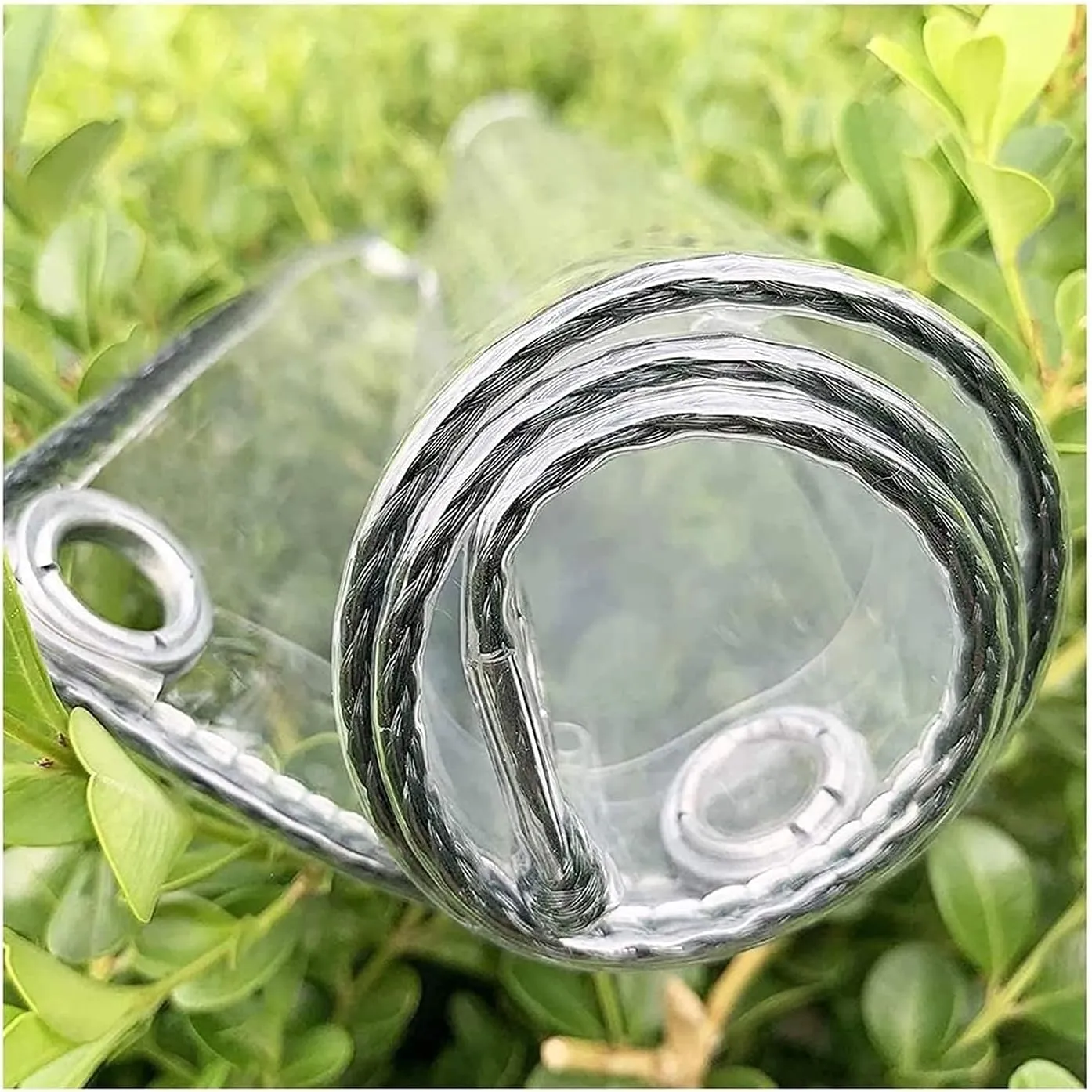 ZHANGQINGXIU PVC Heavy Duty Tarpaulin, Outside Waterproof Tarpaulin Curtain for Gazebo Garden Camping Weatherproof Barrier (400 G/M²), 24 Sizes (Color : Clear, Size : 1x1m)