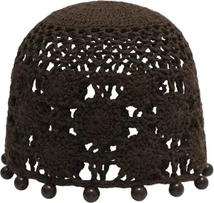 ZLYC Women Cotton Crochet Skull Cap Handmade Knit Cutout Floral Beanie Hat